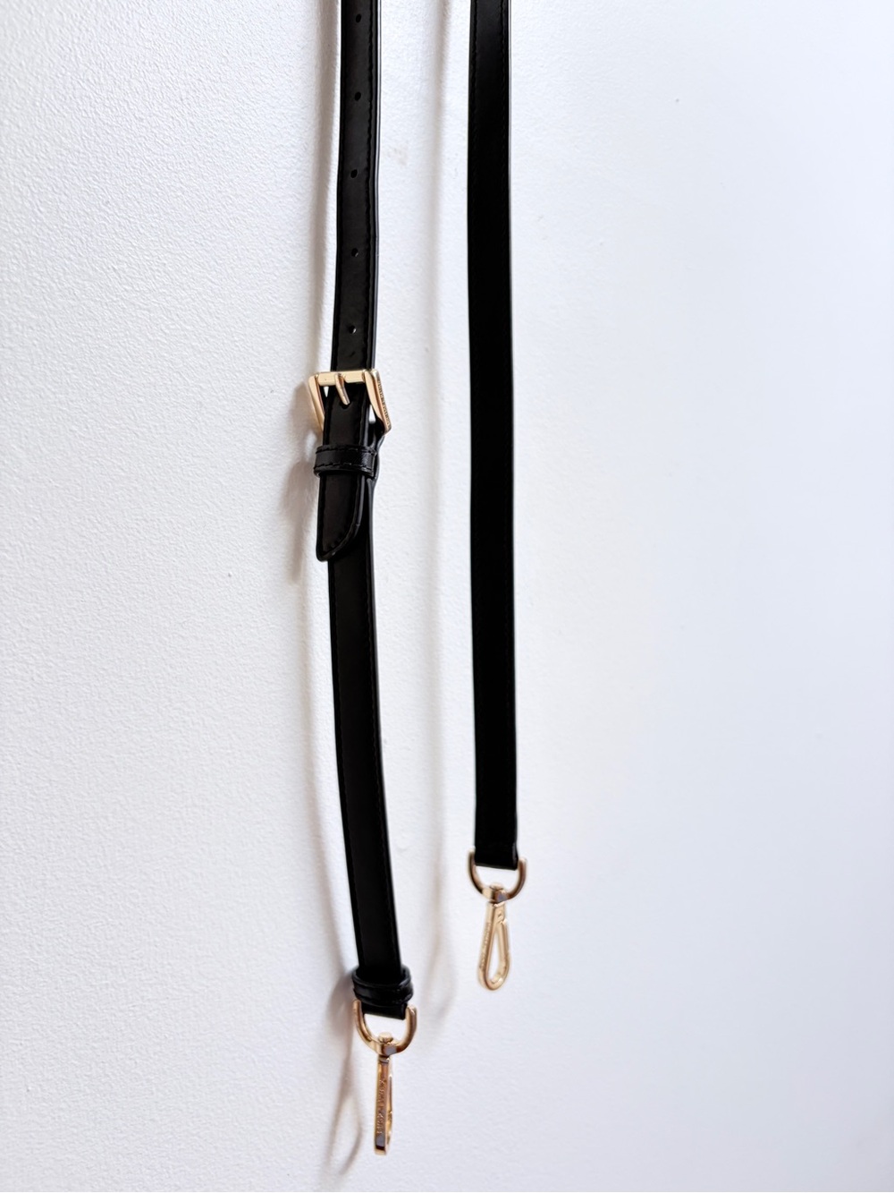 Michael Kors Black Leather Crossbody Replacement Strap with Gold Hardware